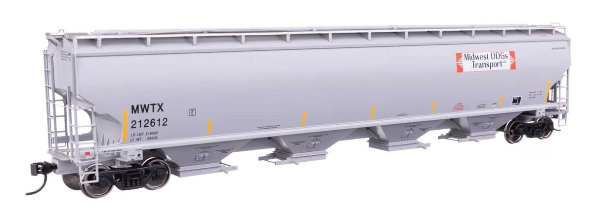 Walthers Proto | Tolva Cubierta de 4 Comportamientos 67' Trinity 6351 - Midwest DDG Transport MWTX #212612 (Escala HO) 920-110320