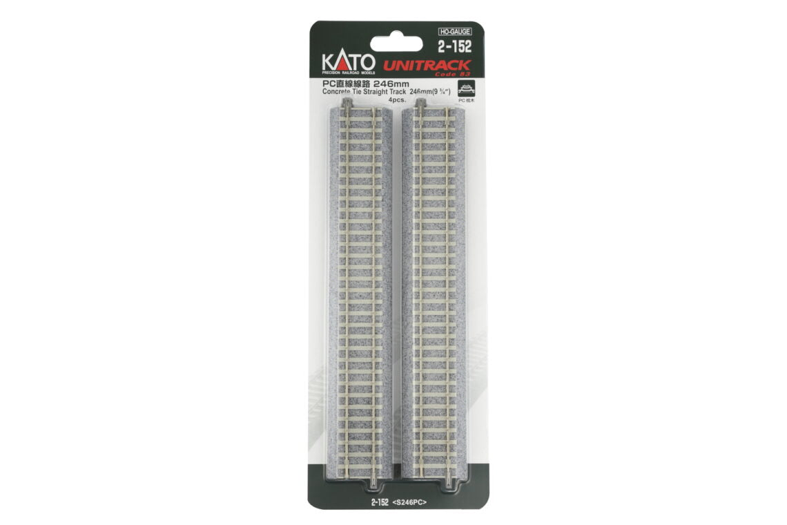 Kato Vías Rectas con Durmientes de Concreto 246 mm [4 piezas] (Escala HO)