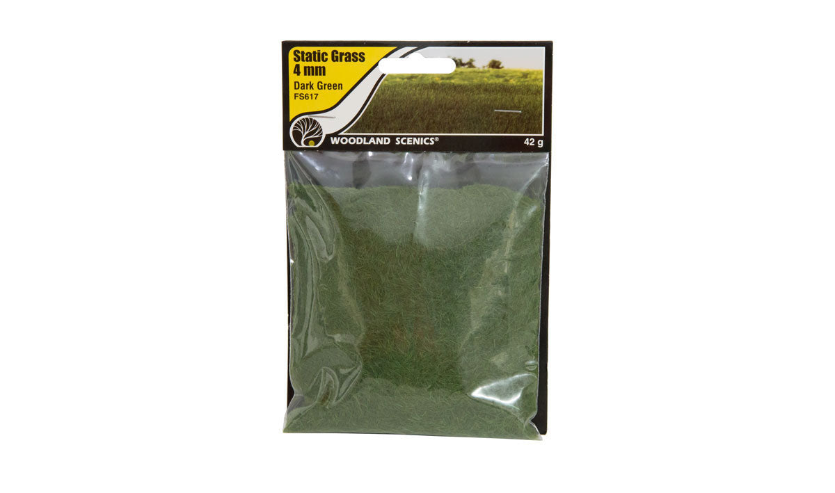 Pasto estático Dark Green 4mm, 42g. Woodland Scenics FS617