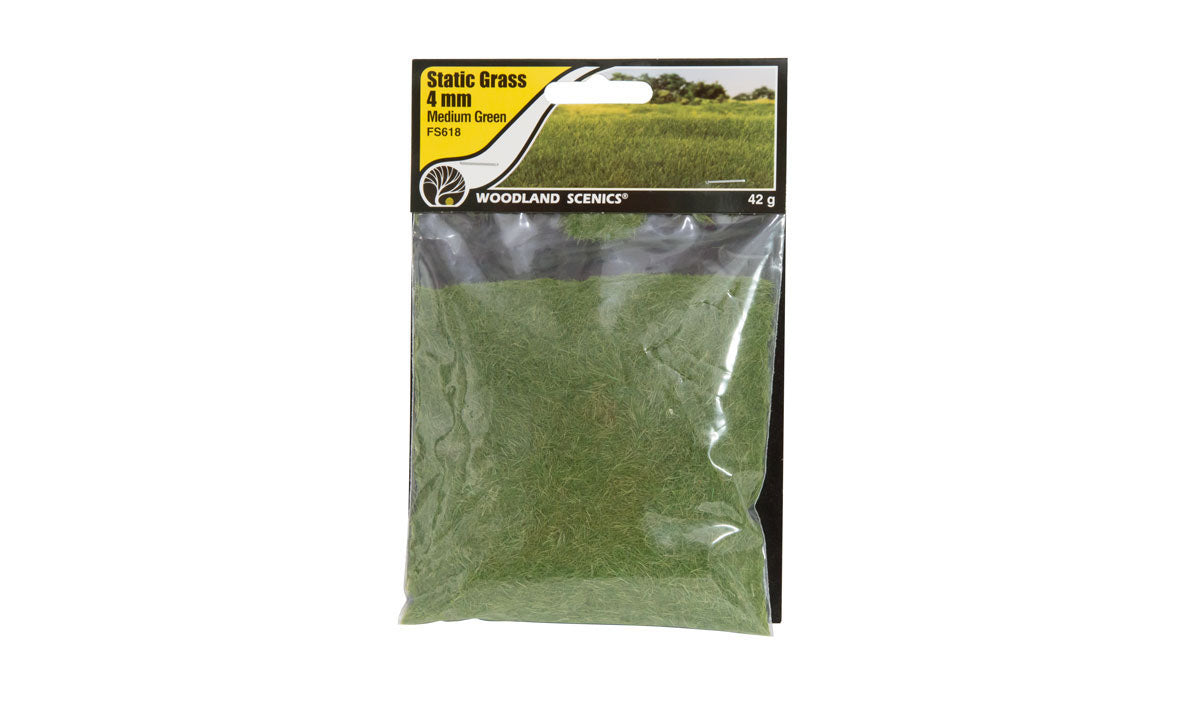 Pasto estático Medium Green 4mm, 42g. Woodland Scenics FS618