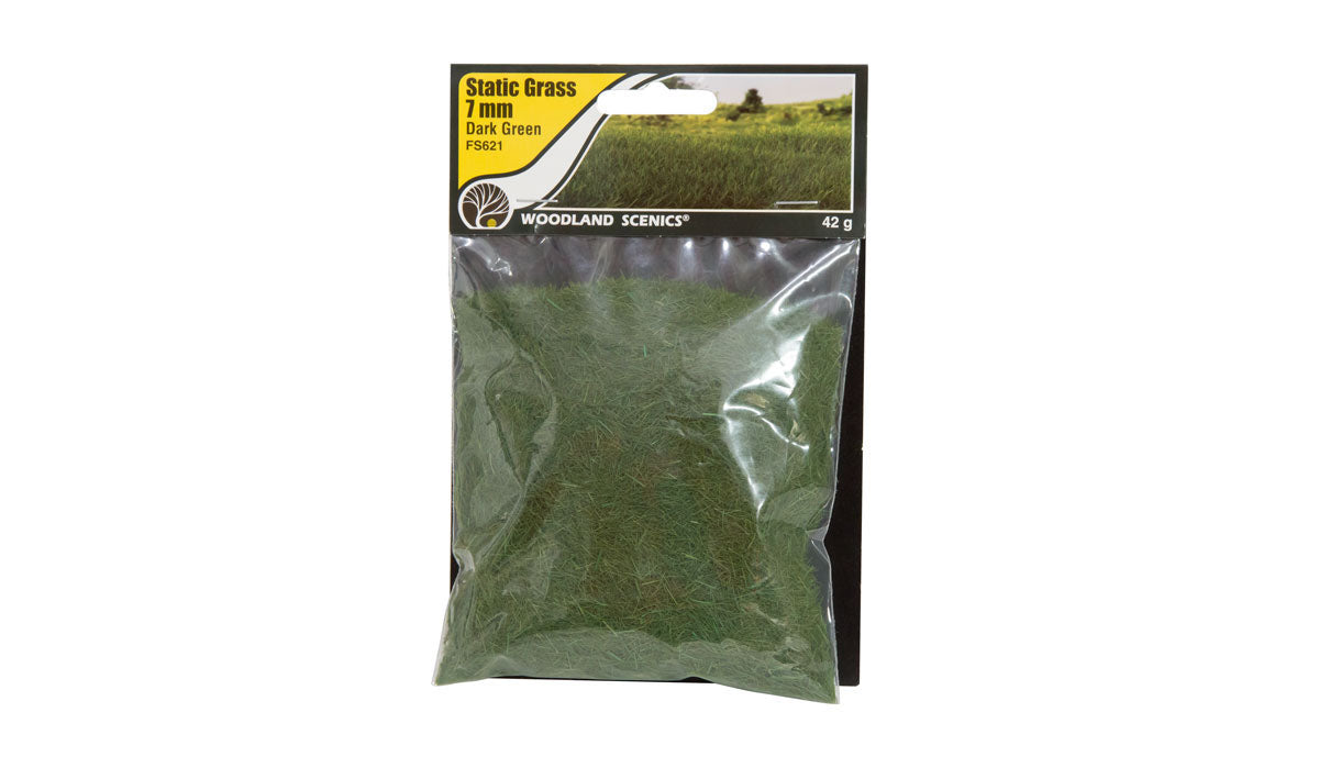 Pasto estático Dark Green 7mm, 42g. Woodland Scenics FS621