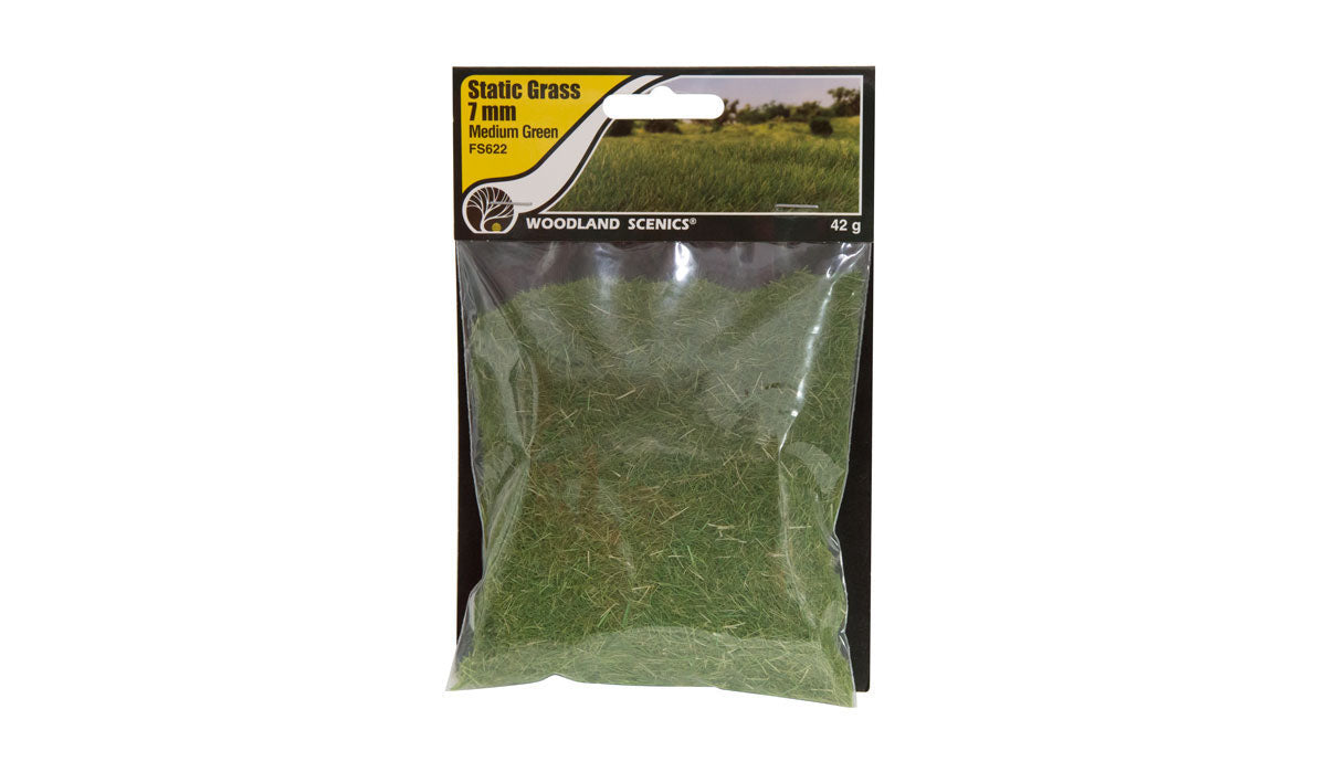 Pasto estático Medium Green 7mm, 42g. Woodland Scenics FS622