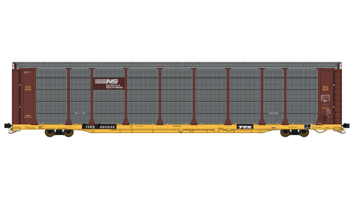 Class One Model Works | Vagón Trinivel 150' Thrall 20-2 Autorack (Type B) | Norfolk Southern (Escala HO) FC00630 TTQX 802038