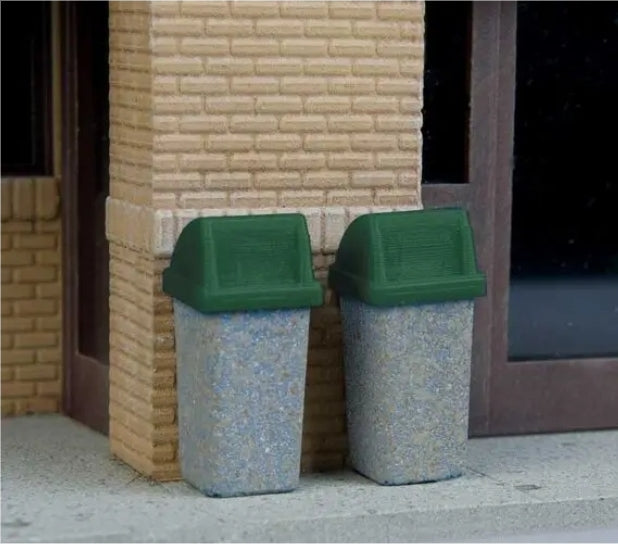 Contenedores de basura modernos escala HO. Walthers Scenemaster, 949-4174