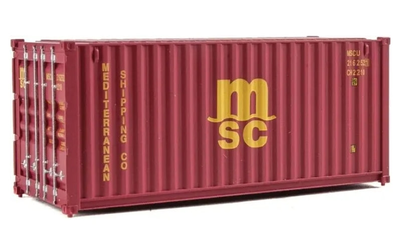 Contenedor de 20' Mediterranean Shipping Co. Escala HO. Walthers Scenemaster 949-8059