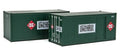 Contenedores de 20' Railway Express Agency, Escala HO. Walthers Scenemaster 949-8680