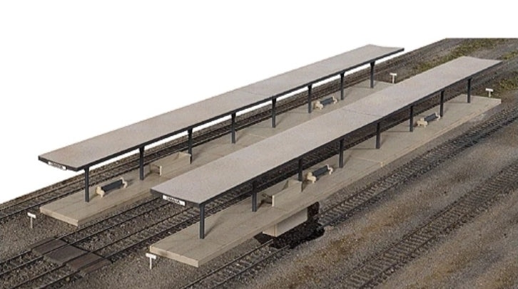 Walthers Cornerstone Cobertizos para Andén de Estación Estilo Mariposa | Kit de Construcción HO 933-3175