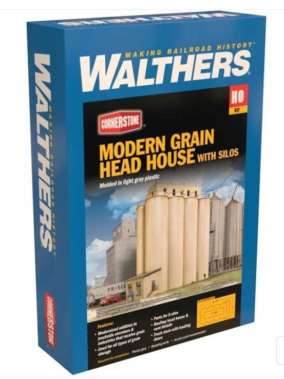Walthers Cornerstone Silos Elevadores de Granos Modernos | Kit de Construcción HO 933-2942