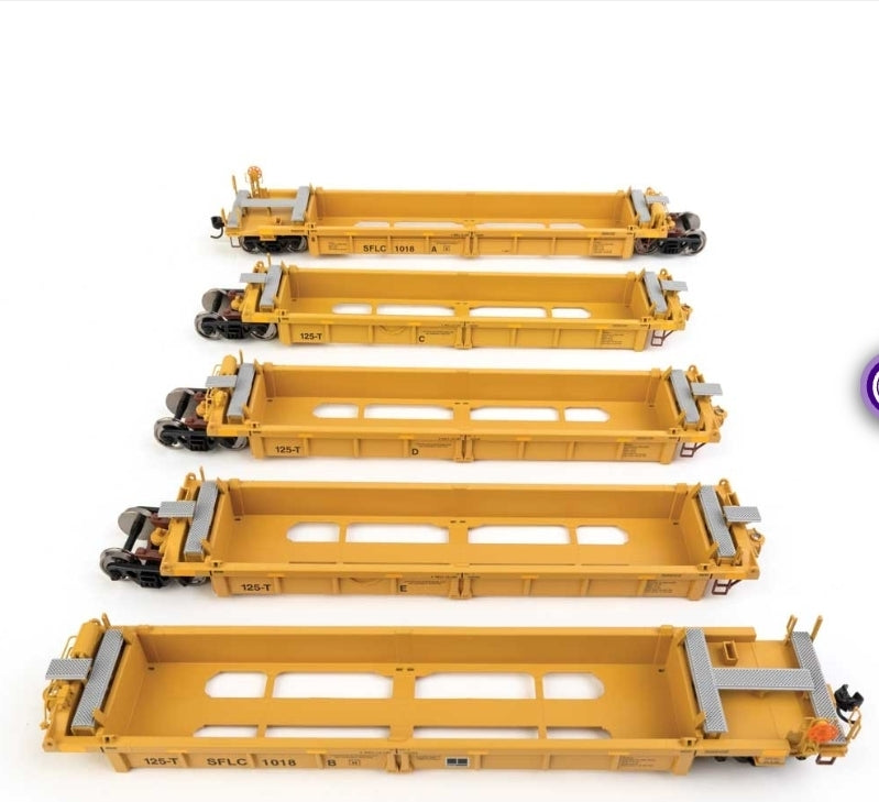 Walthers Mainline | Thrall 5-Unit Rebuilt 40' Well Car | Santa Fe Leasing SFLC 910-55676 | #1018