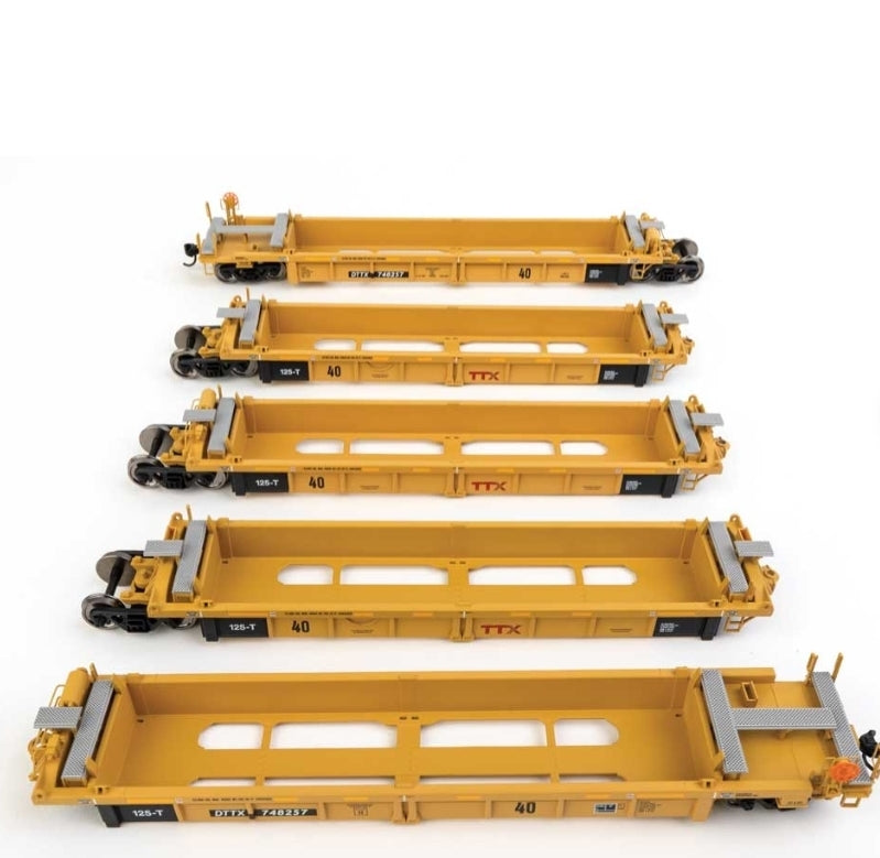 Walthers Mainline | Thrall 5-Unit Rebuilt 40' Well Car | TTX DTTX #748257 | small red TTX logo