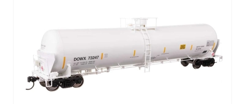 Walthers Proto | Vagón Tanque Modificado 55' Trinity de 30,145 Galones | Dow Chemical DOWX #73247 (Escala HO) 920-100769
