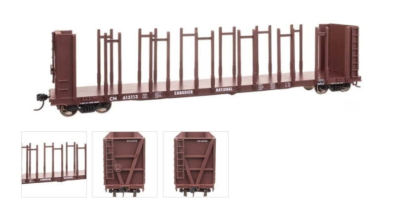 Walthers Mainline | Vagón Plataforma 63' Pulpwood Flatcar | Canadian National #615113 (Escala HO) 910-50801