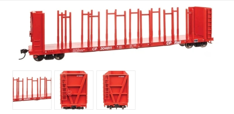Walthers Mainline | Vagón Plataforma 63' Pulpwood Flatcar | Canadian Pacific #304811 (Escala HO) 910-50804