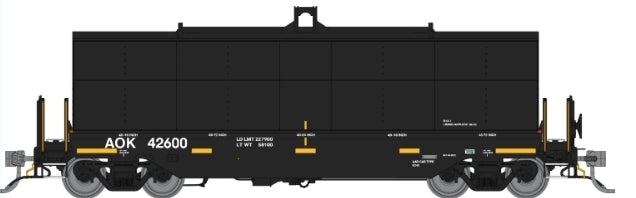 Rapido Trains | Vagón Greenbrier Transverse Coil Car | Arkansas & Oklahoma | Negro (Escala HO) 168001A | #42610