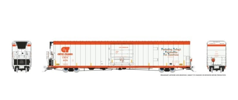 Rapido Trains Inc | Vagón Refrigerado 72' IL 7780 cu ft Greenbrier | Cryo-Trans #5178 "Los Angeles" (Escala HO) 167001A