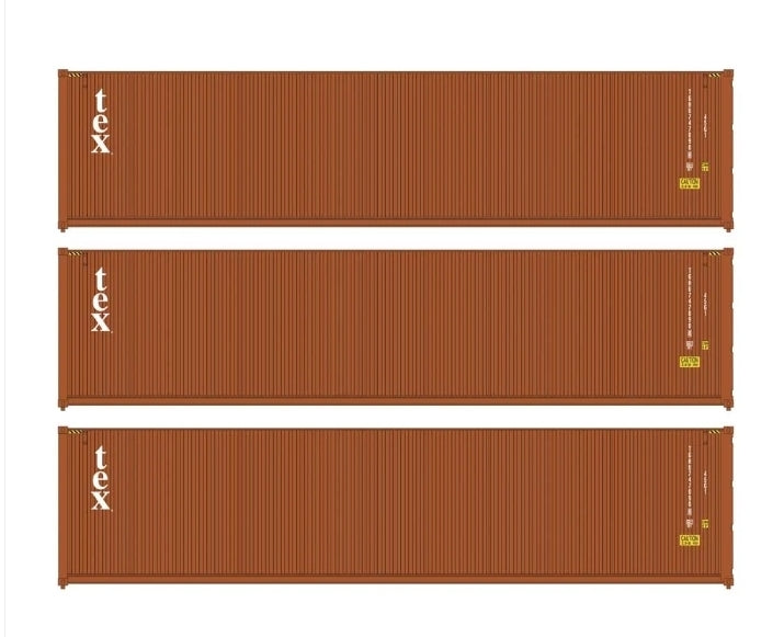 Walthers Scenemaster | Paquete de tres contenedores TEX | Escala HO 949-18255