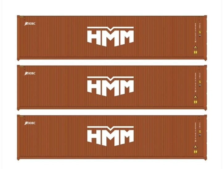 Walthers Scenemaster | Paquete de tres contenedores HMM | Escala HO 949-18256
