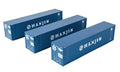 Walthers Scenemaster | Paquete de tres contenedores 40' Hanjin | Escala HO 949-18201