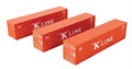 Walthers Scenemaster | Paquete de tres contenedores 40' K Line | Escala HO 949-18204