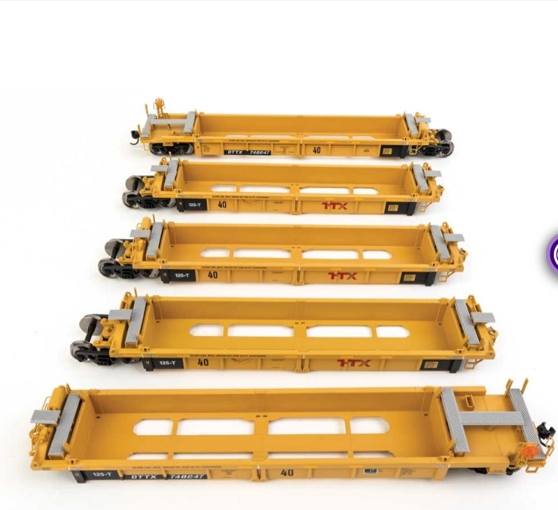Walthers Mainline | Thrall 5-Unit Rebuilt 40' Well Car | TTX DTTX | Logo Rojo TTX Grande |